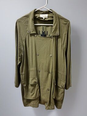 Miss Me Olive Utility Jacket with Snap Front
